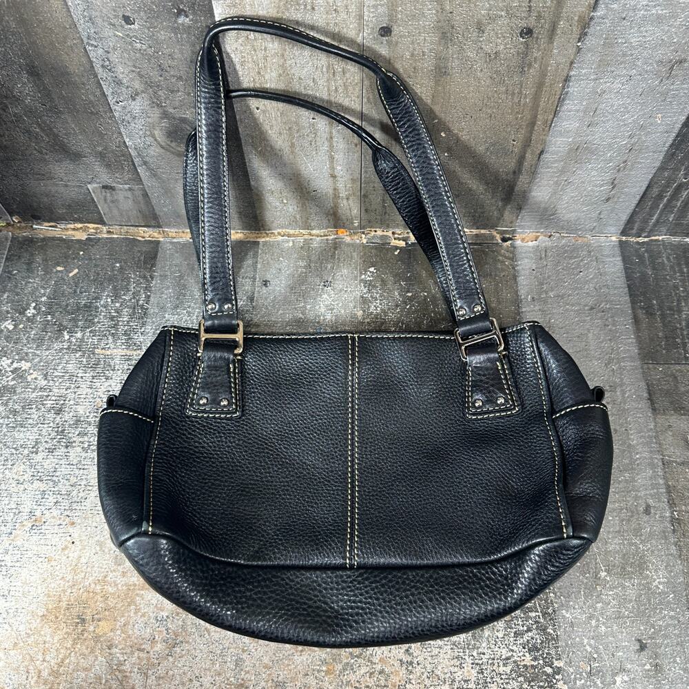 FOSSIL Black Pebbled Leather Zippered Shoulder Bag Preowned ZB9961